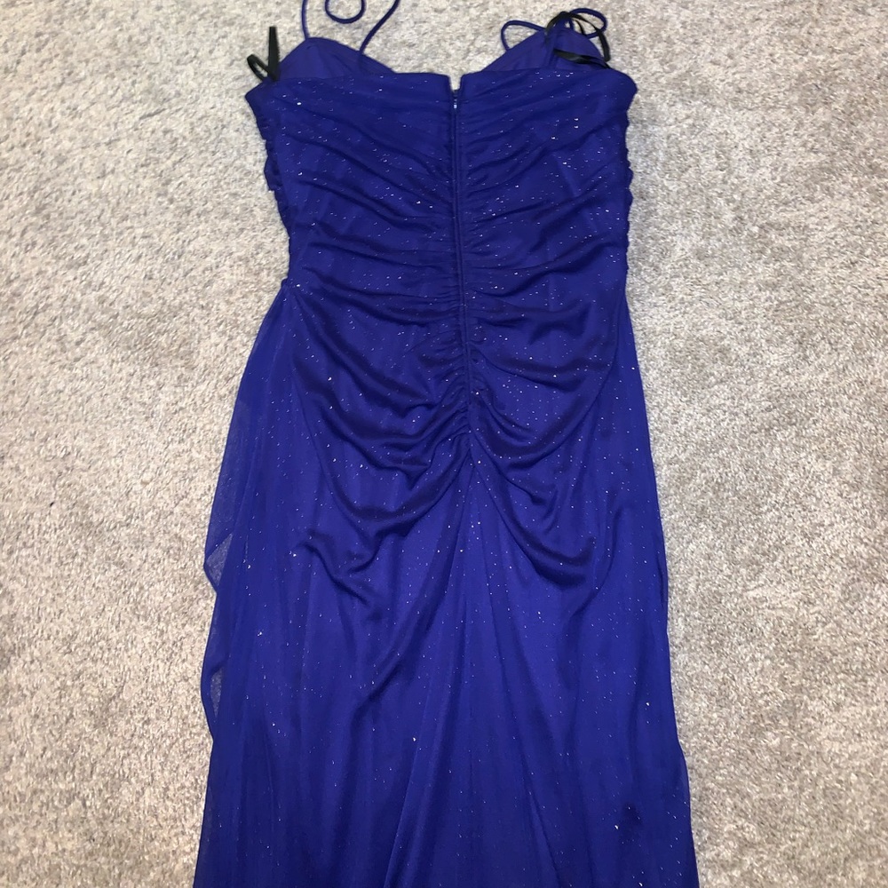 Blondie Nites Dark Blue Glittery Zip Down Dress size 5 - Picture 10 of 10